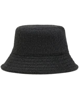 Ami Paris Ami De Coeur Embossed Wool Bucket Hat - Black