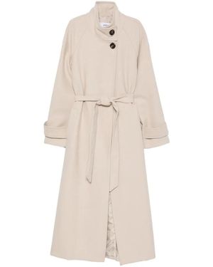 VELA SHOP Belted Button-Up Coat - White