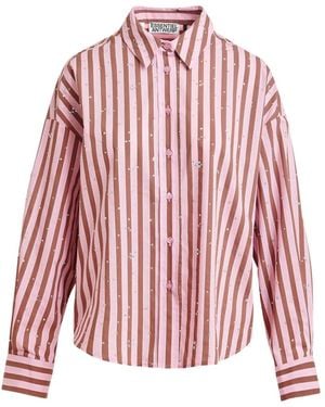 Essentiel Antwerp Chemise À Rayures - Rouge