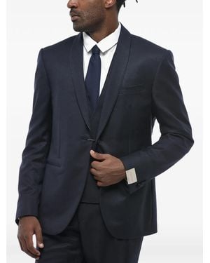 Corneliani Academy Jacquard Three-Piece Suit - Blue