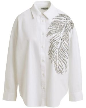 Essentiel Antwerp Iliza Feather-Detail Shirt - White