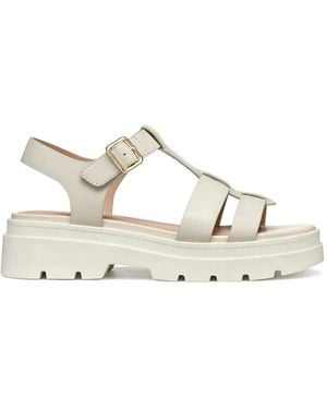 Geox Adacter S B Buckle-Fastening Caged Sandals - Natural