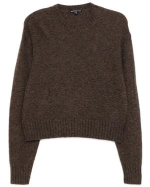 James Perse Pull En Maille Texturée À Col Ras Du Cou - Marron