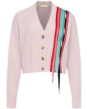 Hellessy Striped-Detail Cardigan - Pink