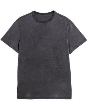 CIARAN Washed-Effect Wave-Print T-Shirt - Grey