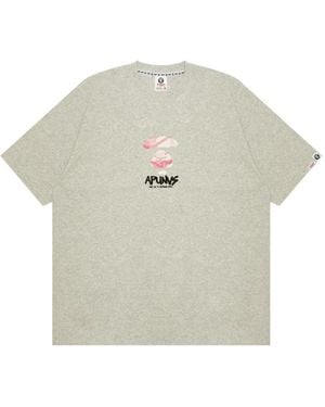 Aape By A Bathing Ape Moonface-Print T-Shirt - Grey