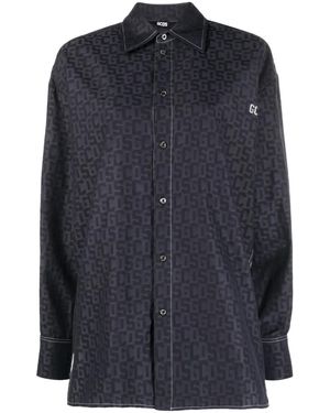 Gcds Blouse Met Logoprint - Blauw
