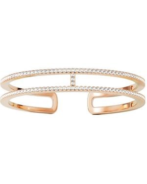 Apm Monaco Double Line Armspange Mit Pavé - Natur