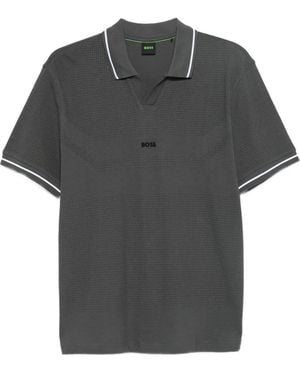 BOSS Poloshirt aus Jacquard - Grau