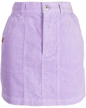 Chocoolate A-Line Corduroy Mini Skirt - Purple