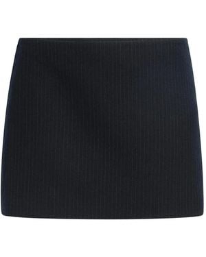 KHAITE Jett Pinstripe Mini Skirt - Black