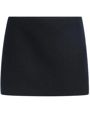 KHAITE Jett Pinstripe Mini Skirt - ブラック