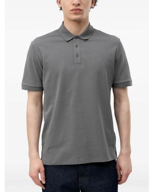 HUGO Logo-Print Piqué Polo Shirt - Gray