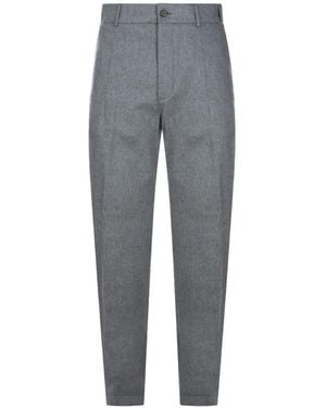 Eleventy Pressed-Crease Tailored Pants - Gray