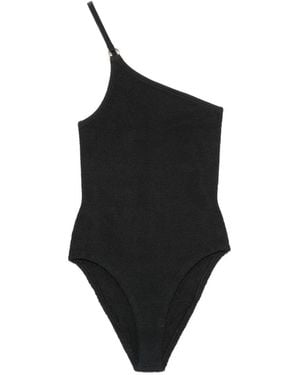 Hunza G Clara One-Shoulder Swimsuit - Black
