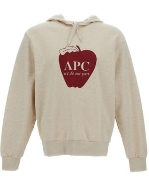 A.P.C. Logo-Detail Hoodie - White