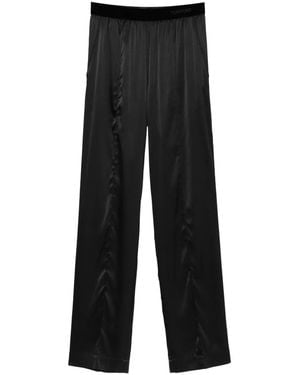 Tom Ford Logo Silk Pajama Pants - Black