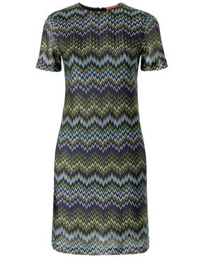 Missoni Short-Sleeve Viscose Mini Dress - Green