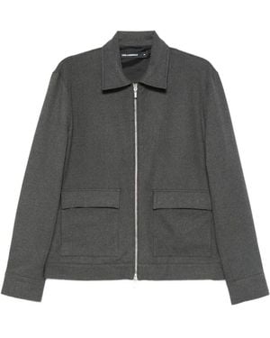 KARL LAGERFELD Zip-Up Shirt Jacket - Grey