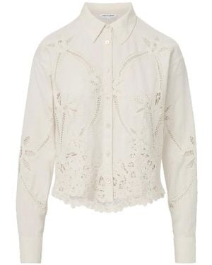 Veronica Beard Aderes Embroidered Lace Shirt - White