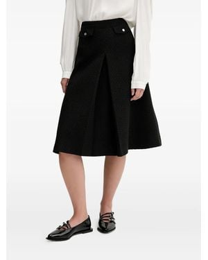 HUGO Tweed Midi-Rok Met A-Lijn - Zwart