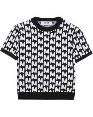 MSGM Camiseta de manga corta con estampado - Negro