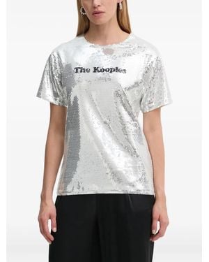 The Kooples T-Shirt mit Pailletten - Weiß