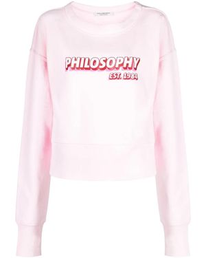 Philosophy Di Lorenzo Serafini Logo-Print Cotton Sweatshirt - Pink