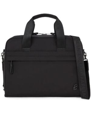 KARL LAGERFELD K/Kameo Logo-Appliqué Laptop Bag - Black