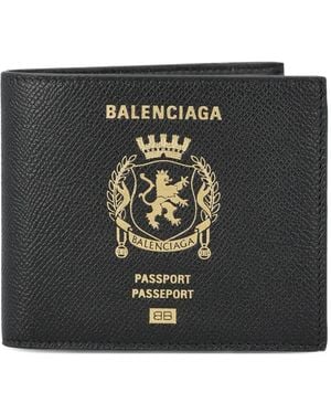 Balenciaga Passport-square Graphic Wallet - Black