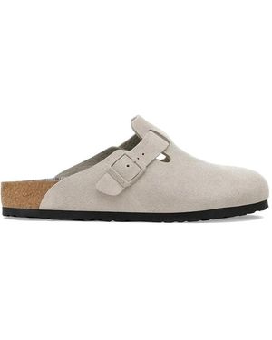 Birkenstock Boston Buckle Mules - White