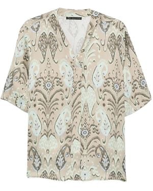 Low Brand Paisley-Pattern V-Neck Shirt - White