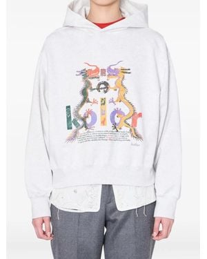 Kolor Dragon-Print Hoodie - White