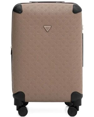 Guess Wilder Embossed Suitcase - Brown