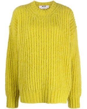 MSGM Grob Gestrickter Pullover - Gelb