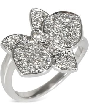 Cartier Caresse D'orchidées ダイヤモンド リング 18kホワイトゴールド - グレー