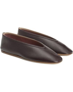 Le Monde Beryl Leather Ballet Flats - Brown