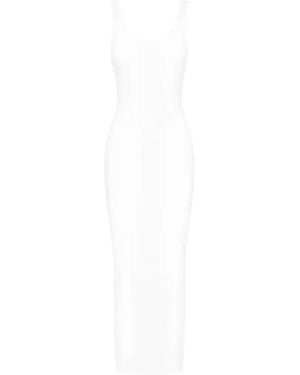 Maison Close Midi La Femme Amazone Ribbed Dress - White