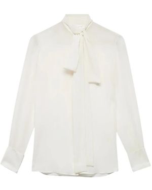 7 For All Mankind Pussy-Bow Long-Sleeve Shirt - White
