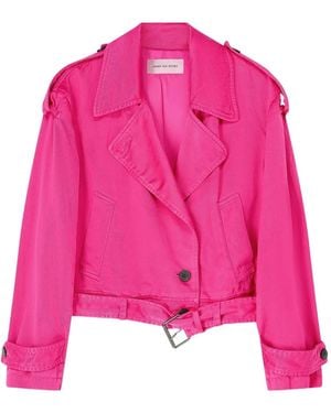 Dries Van Noten Overdyed Biker Jacket - Pink