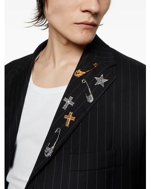 Emanuele Bicocchi Rose Safety-Pin Brooch - Black
