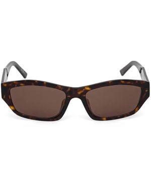 Balenciaga Logo-Detail Sunglasses - Brown
