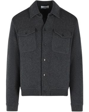 Lardini Knitted Button-Up Jacket - Black