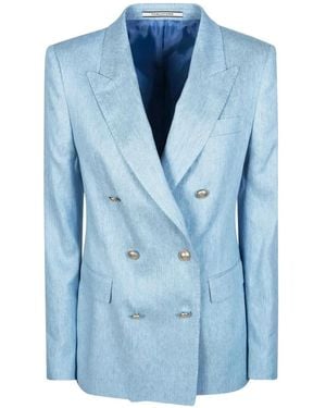 Tagliatore Chambray double-breasted jacket - Azul