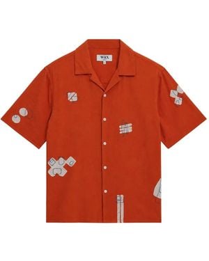 Wax London Didcot Abstract-Print Shirt - Red