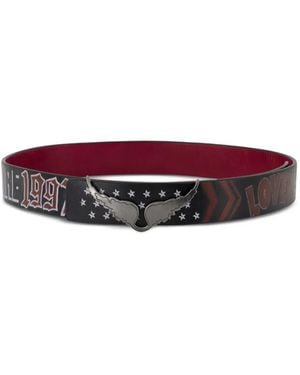 Zadig & Voltaire Wings Printed Belt - White