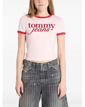 Tommy Hilfiger Logo-Print T-Shirt - Pink