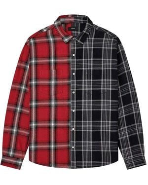 Purple Brand Two-Tone Plaid Shirt - Red