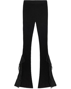 Blumarine Knit Insert Lace Pants - Black