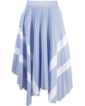 Palm Angels Pinstriped Asymmetric Skirt - Blue